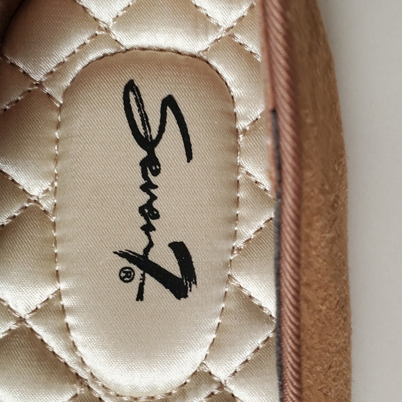 Seven For Man Kind Tan Suede Slip Ons NWOT.  Sz 11. - Picture 3 of 8